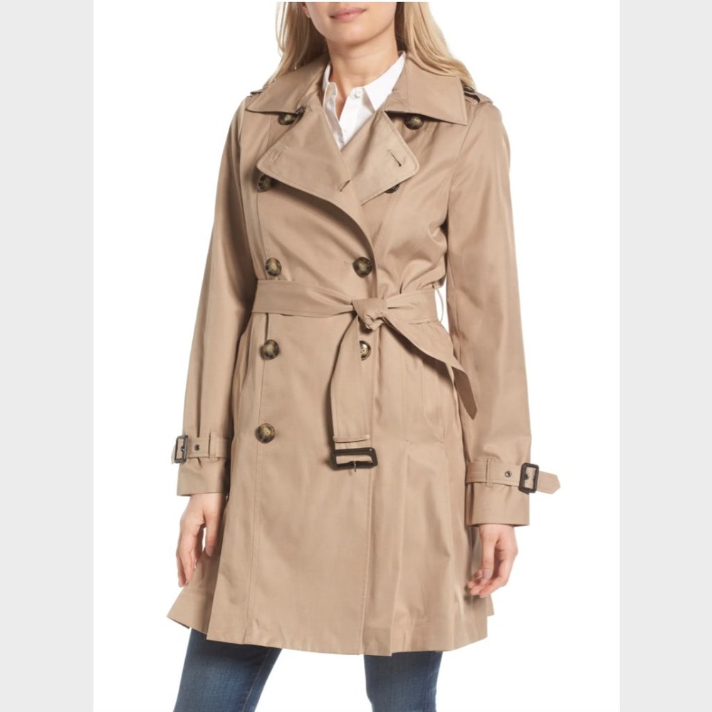 Michael Kors Double Breasted Skirted Trench Coat